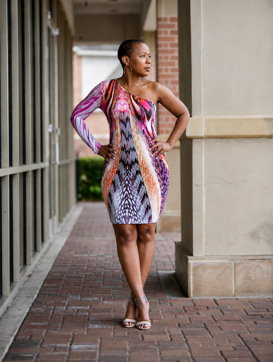 Abstract Midi Dress