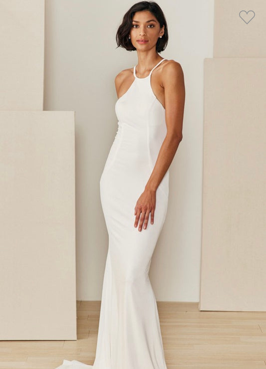 High Neck Mermaid Criss Cross Back