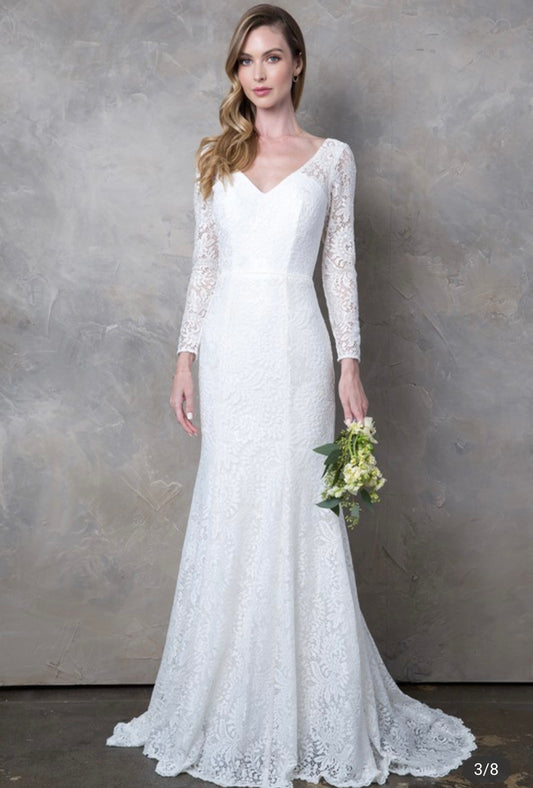 Long Sleeve Lace Bridal Gown.
