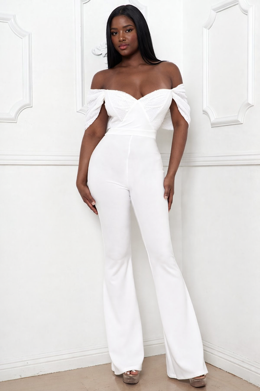 Sequin Off The Shoulder Jumpsuit