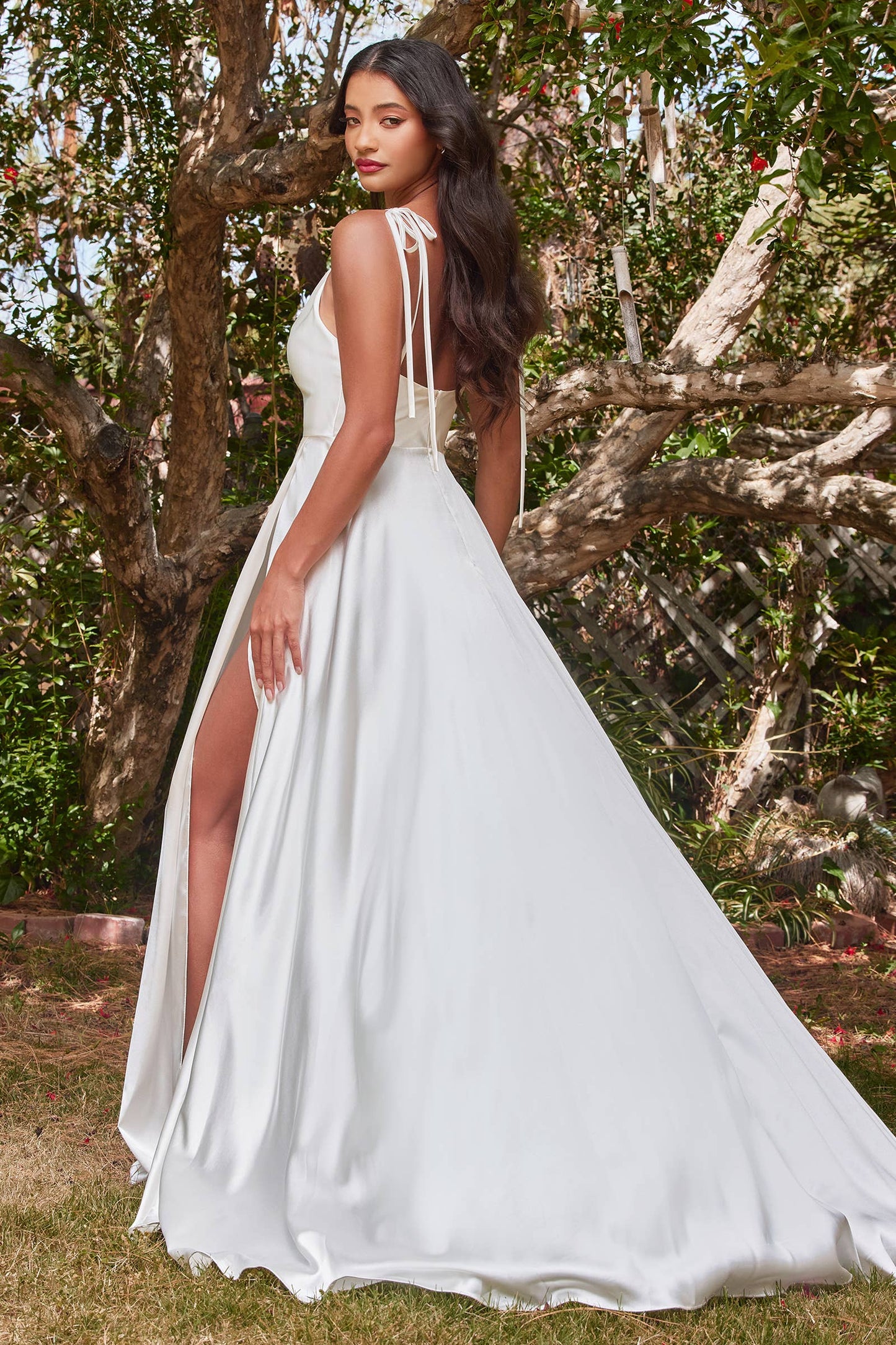 Cowl Neckline A-line Satin Dress