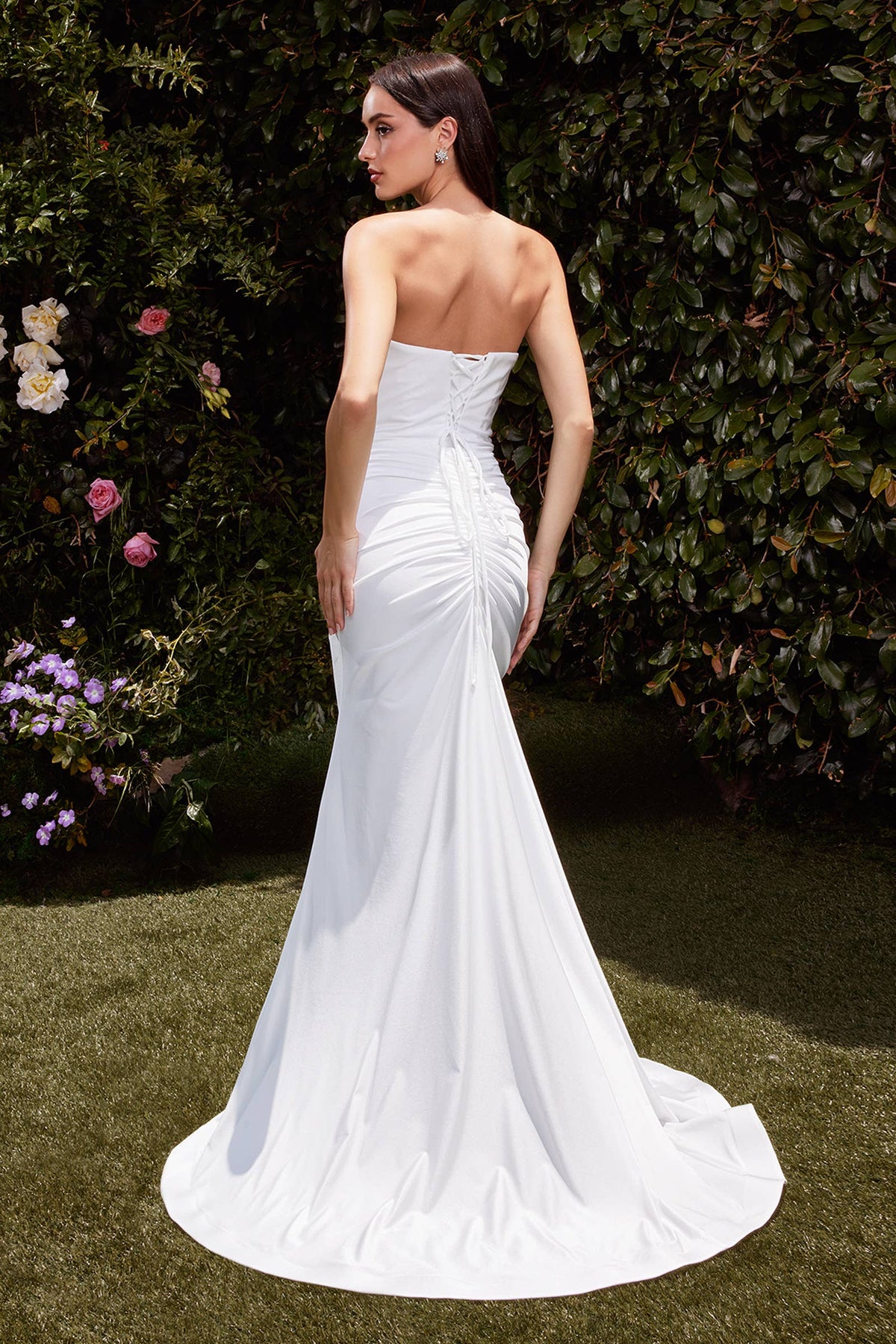 STRAPLESS STRETCH SATIN BRIDAL DRESS