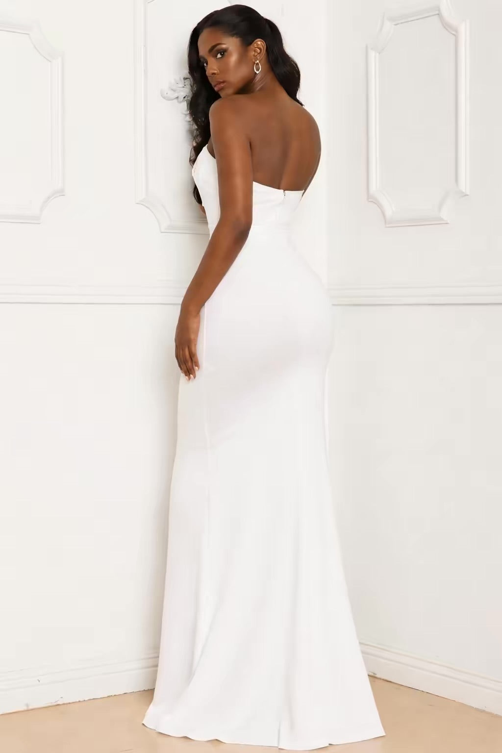 Rhinestone And Bead Tube Top Dress